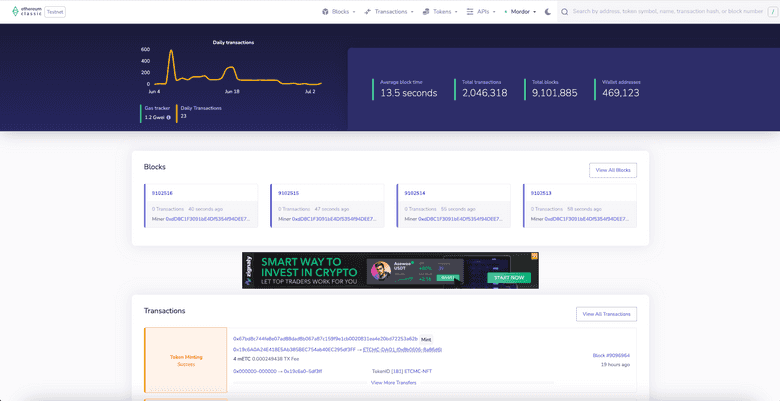 Blockscout for Mordor.